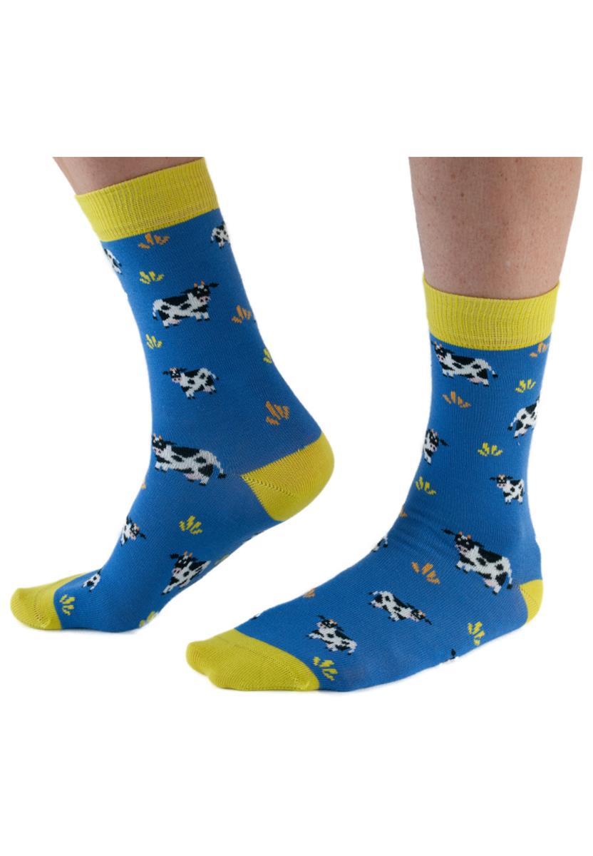 marlowe nature Cows Socken blau 36-40 Bambus-Bio-Baumwolle