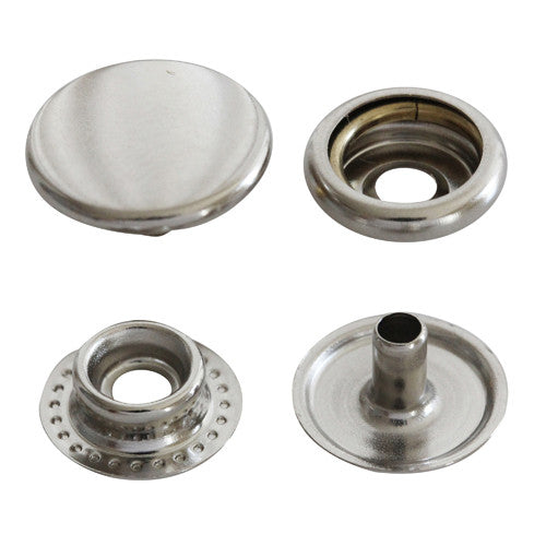 Kam Snaps Metal Snaps Metalldruckknöpfe Größe 20 Silber 50 Sets