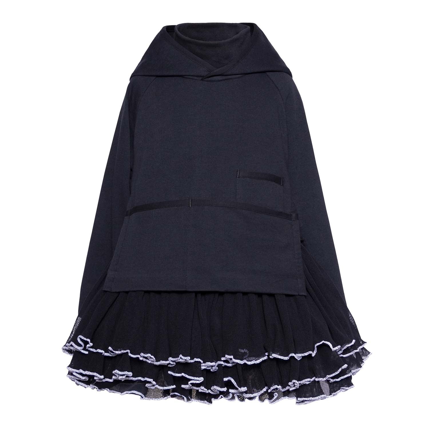Infantium Victoria Drama Hoodie Mädchen schwarz Tüll Rüschen