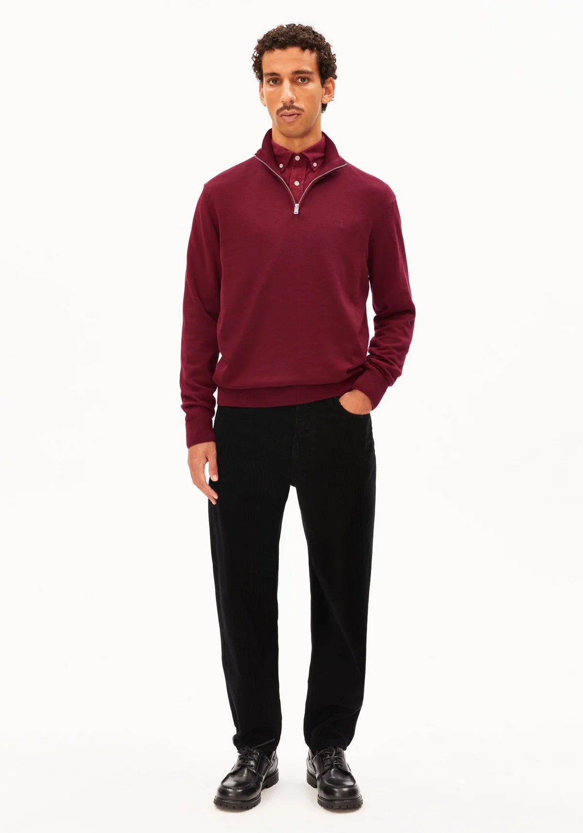 marlowe nature Faabes Half Zip Pullover velvet red M