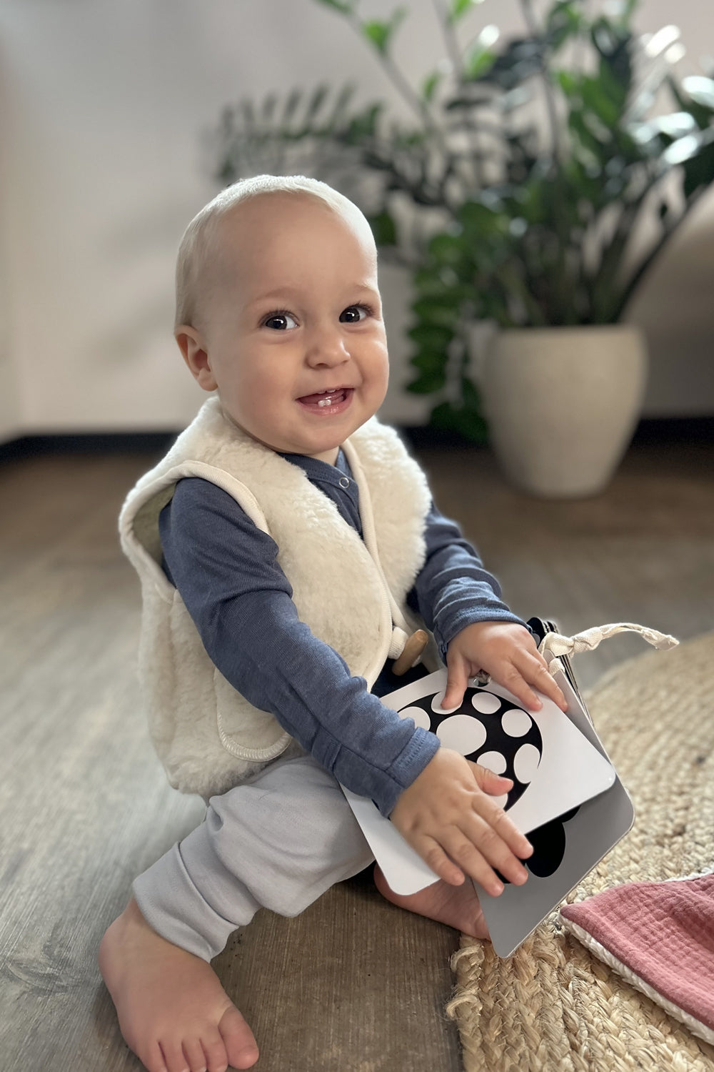 Naturkind Merino-Wollweste Off-White Babyweste 62/68 Wolle