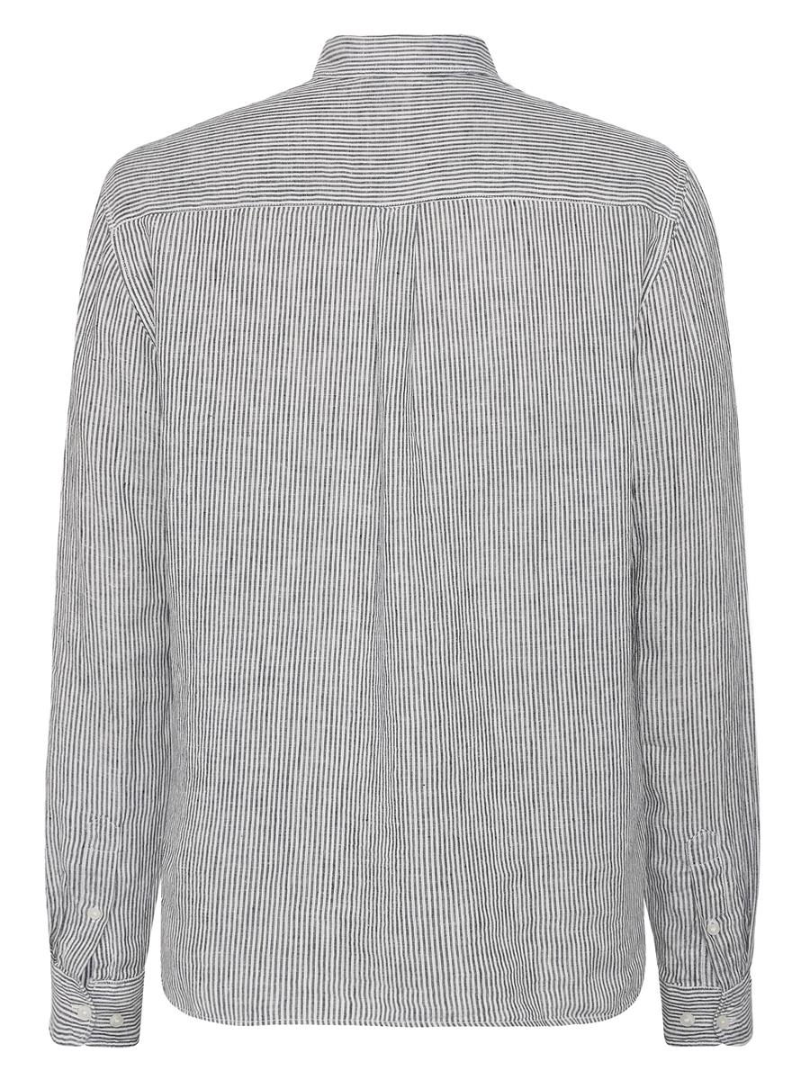 marlowe nature Regular Striped Linen Shirt burnt brick M