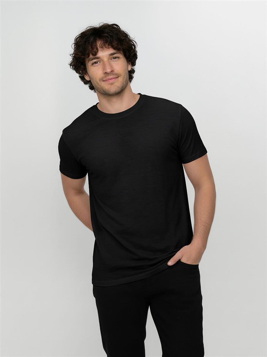 Marlowe Nature Basic Loom Shirt black Merinowolle