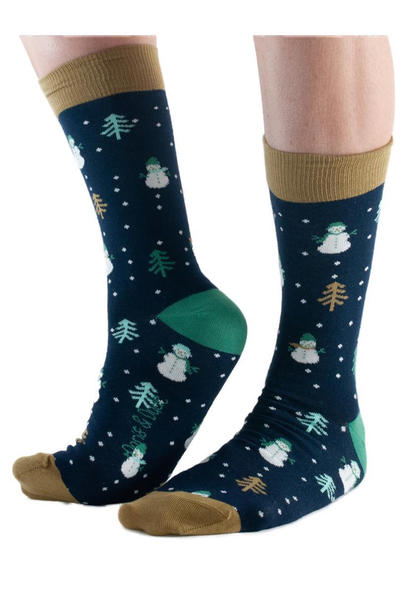 marlowe nature Snowman klein Socken navy Bambus 35-41