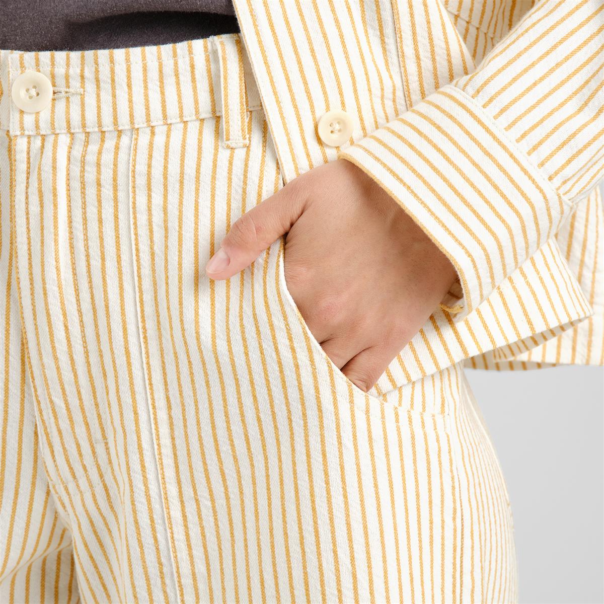 Marlowe Nature Workwear Pants Vara Work Stripe Hose yellow XS Bio