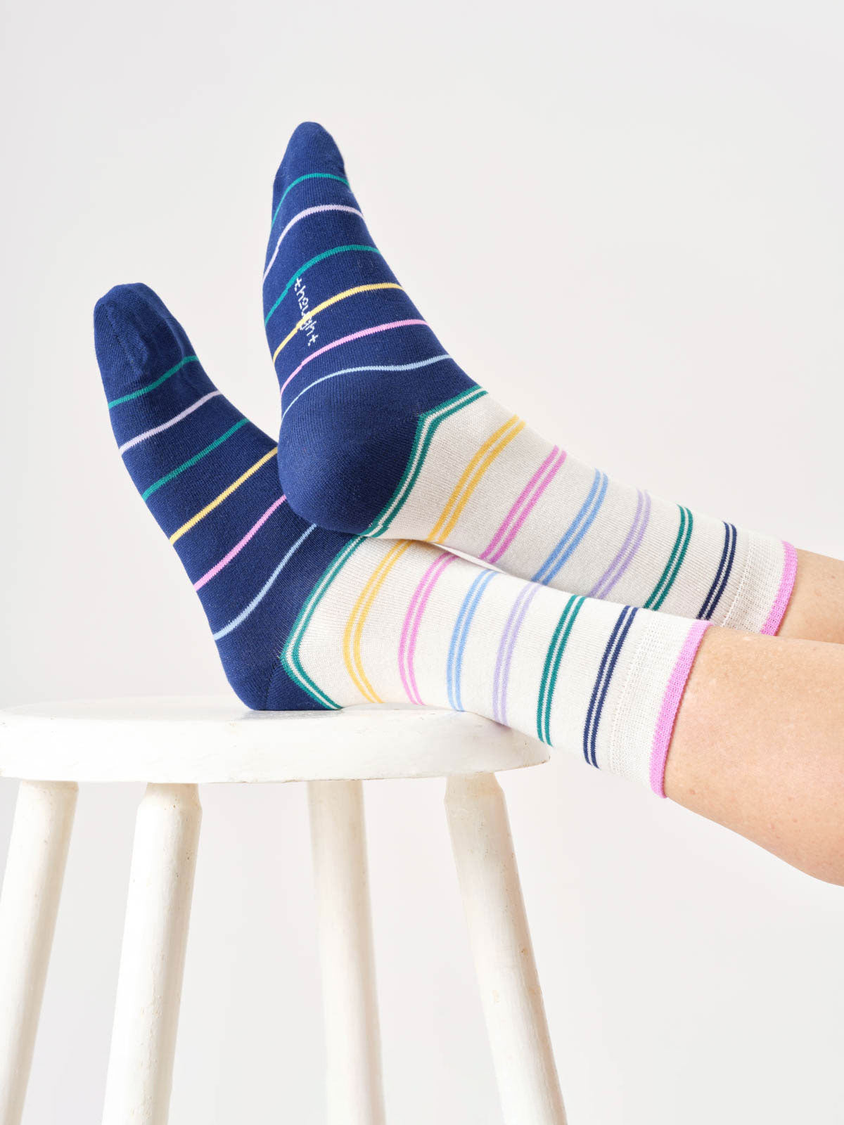 Thought Colour Block Stripe Socken lavender Bambus 37-41