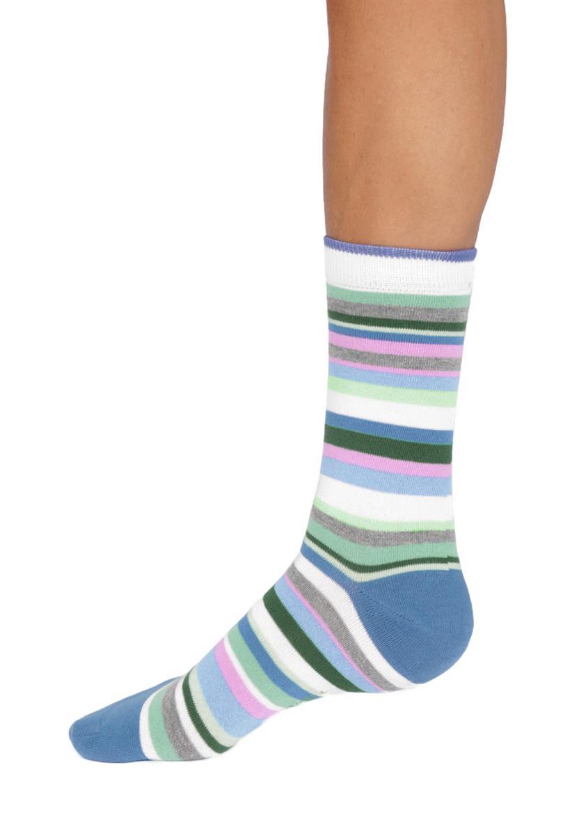 Thought Colourful Stripe Bambus Socken Stone White 37-41