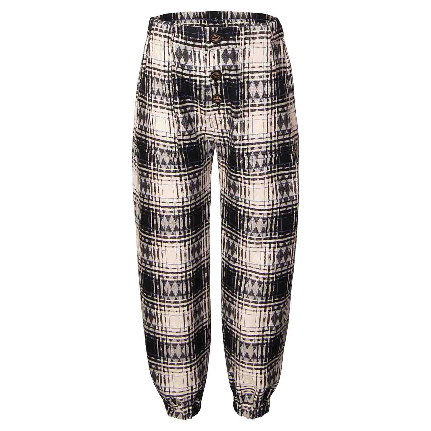 Infantium Victoria Kinder Hose Schwarz-Weiß Karo Tartan Gr 104