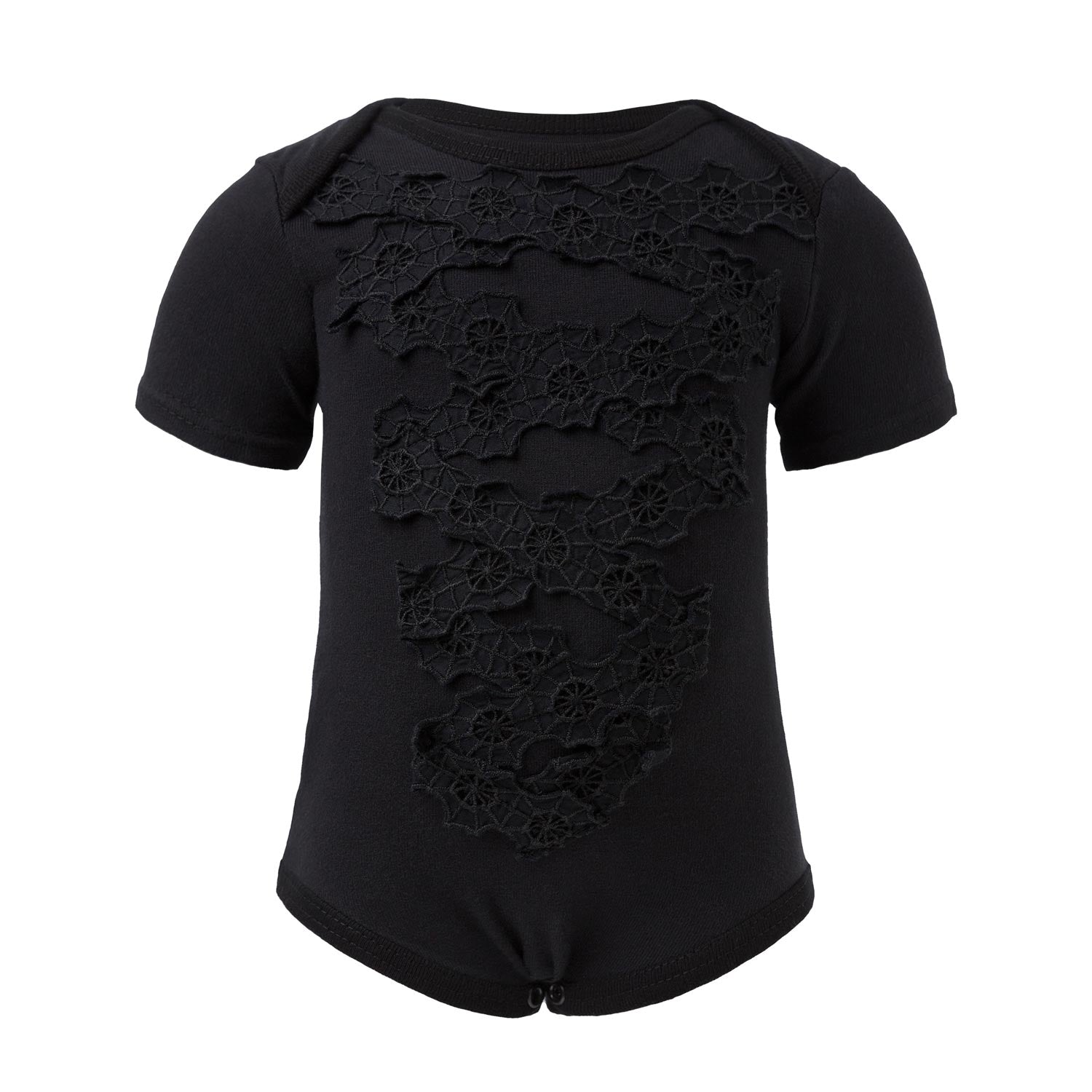 Infantium Victoria Baby Body Schwarz Spitze Baumwolle