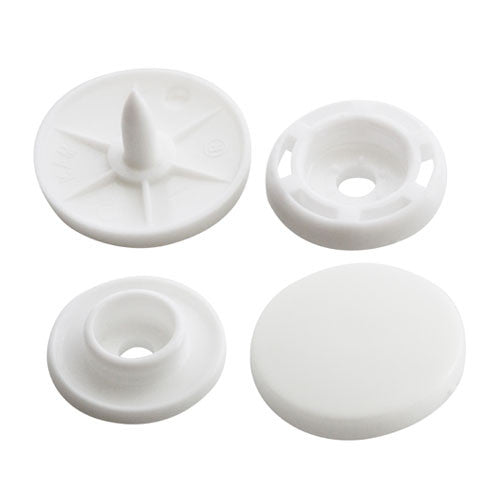 Kam Snaps Plastic Snaps B03 White Druckknöpfe 14 mm 50 Sets