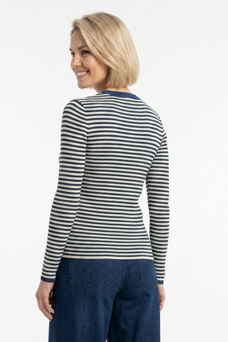 marlowe nature Julia Classic Stripe Pullover naval academy Bio-Baumwolle