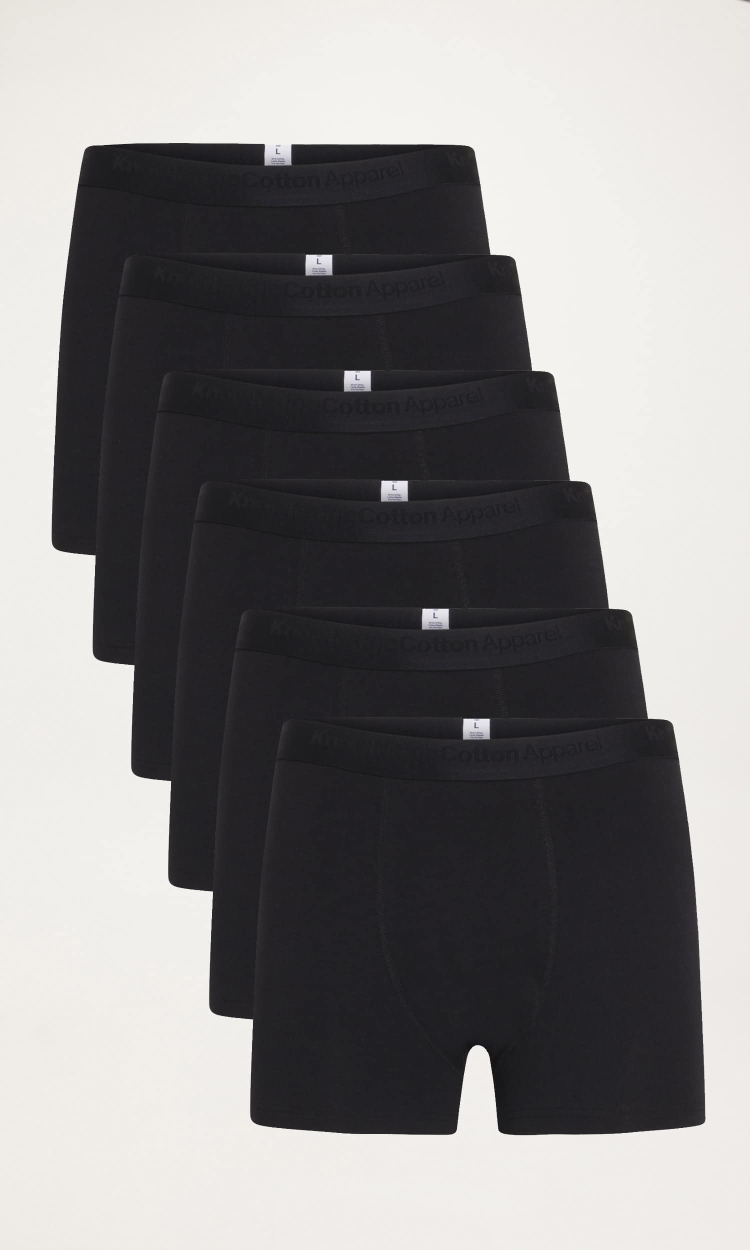 Knowledge Cotton 6 Pack Boxer Briefs schwarz Bio-Baumwolle S-XXL