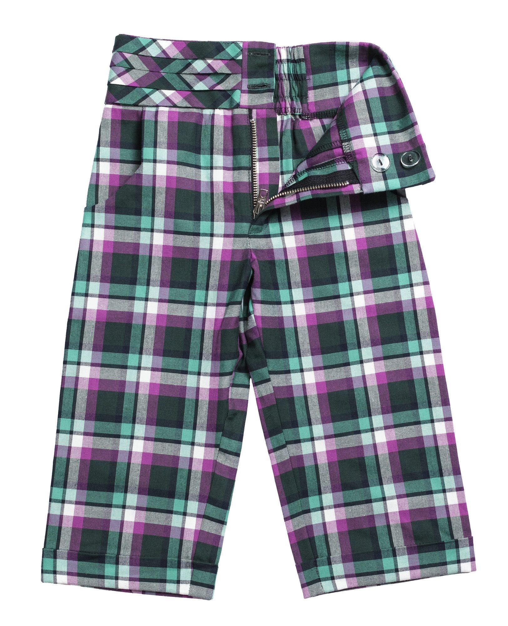 Infantium Victoria Tartan Pleated Belt Pants Karo Hose
