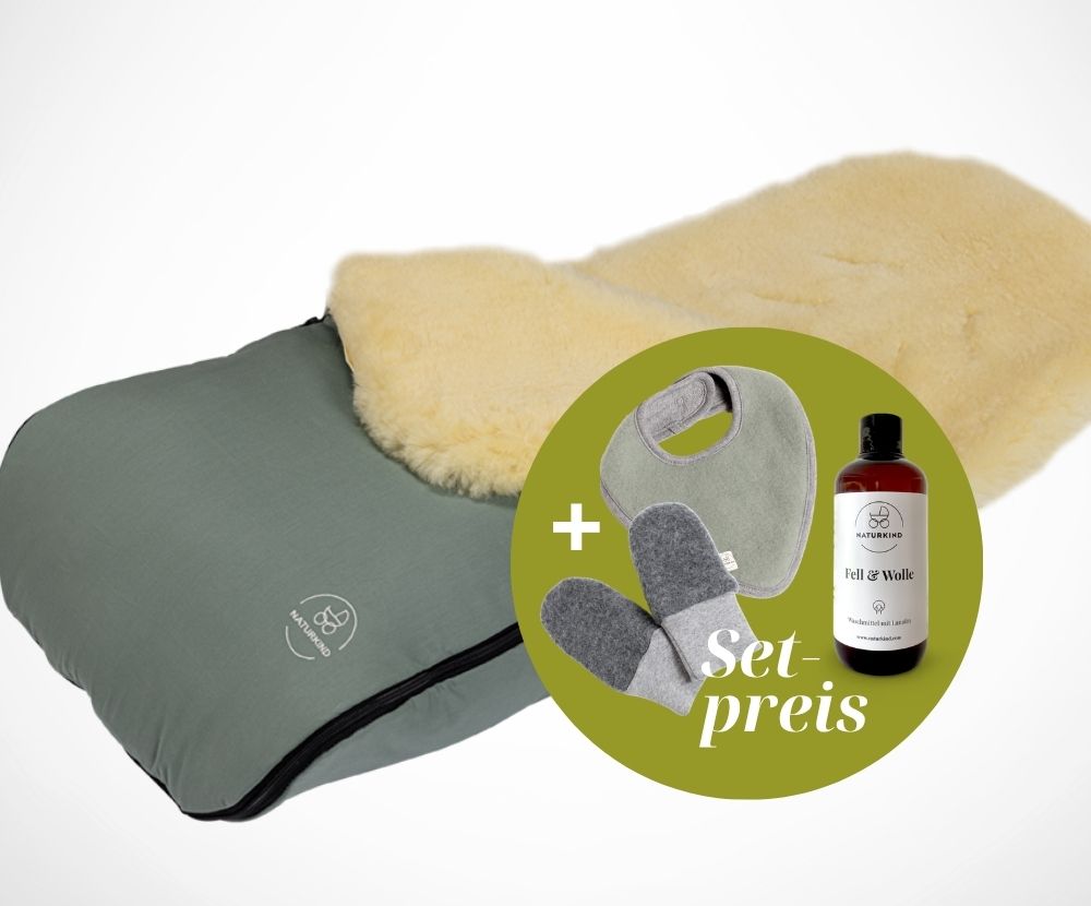 Naturkind Bekleidung Winter Set Lammfell EMIL Fußsack