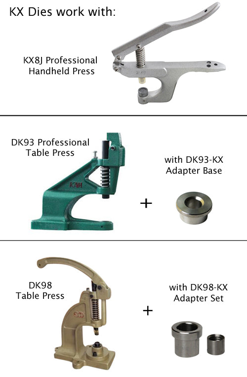 Kam Snaps Tools KX Matrizen für Ring-Druckknöpfe Gr.14+16