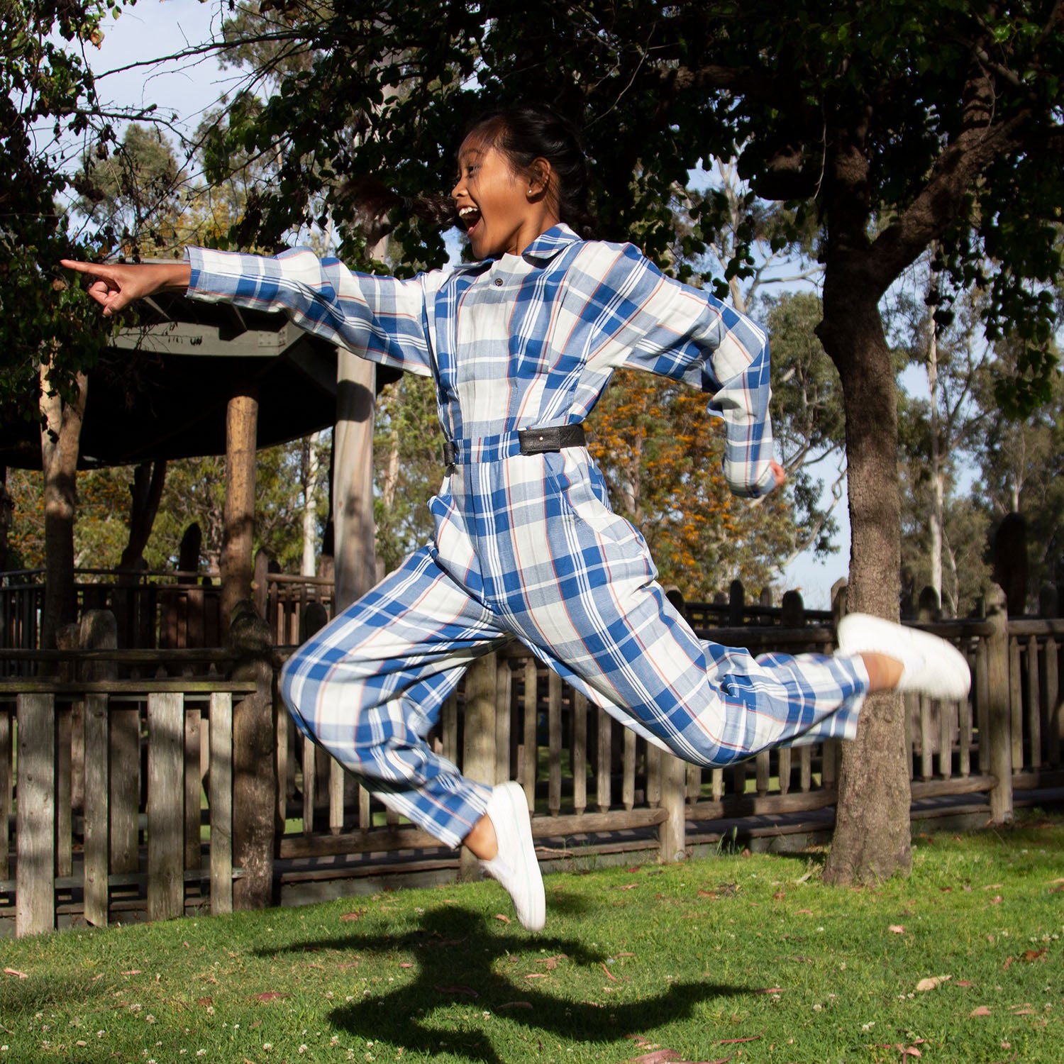 Infantium Victoria Blue Tartan Boiler Suit Overall 68