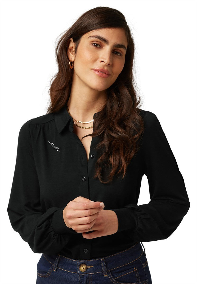 marlowe nature Carina Tulum Bluse black Viskose Gr. M