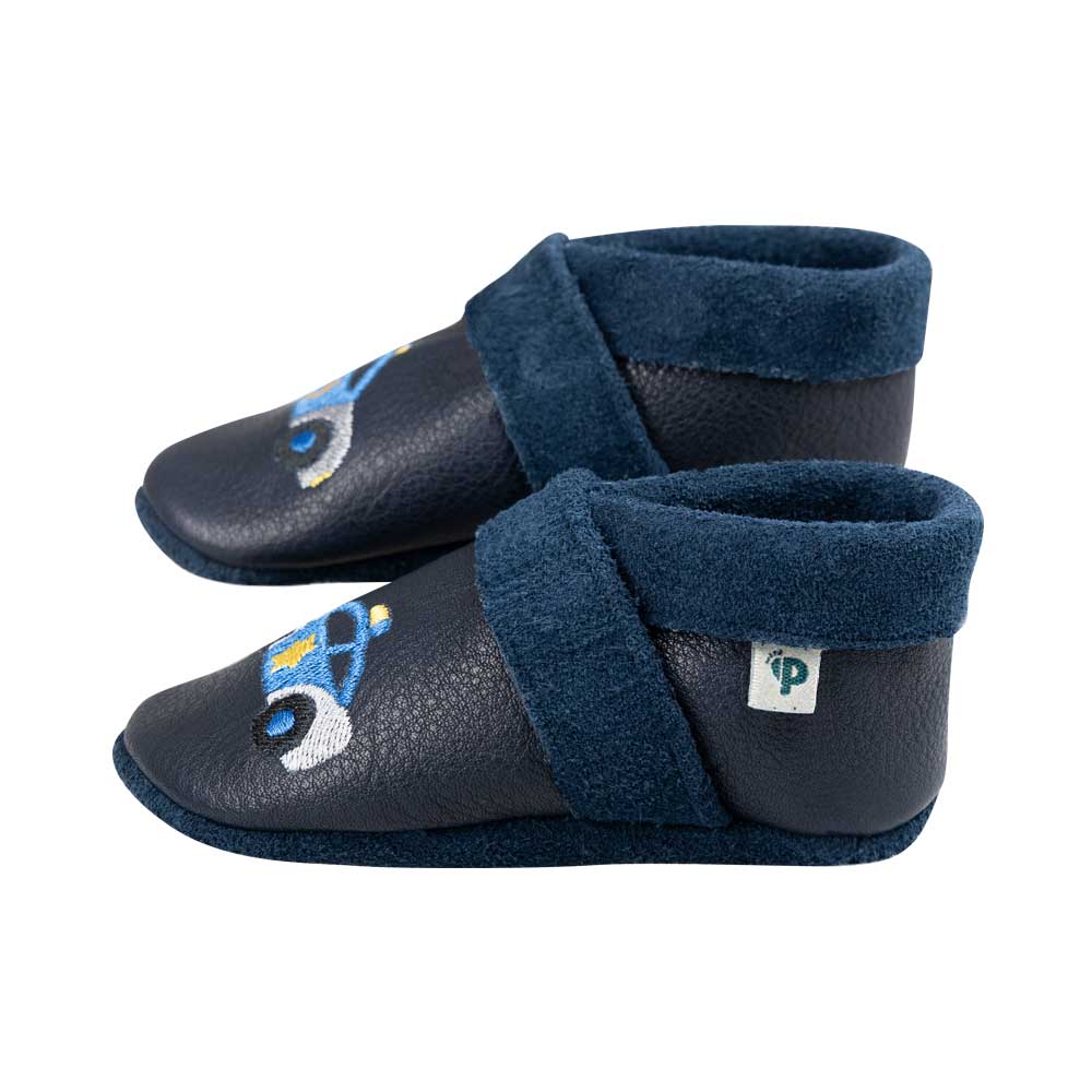 Pantolinos Polizeiauto Barfußschuhe Naturleder Jungen