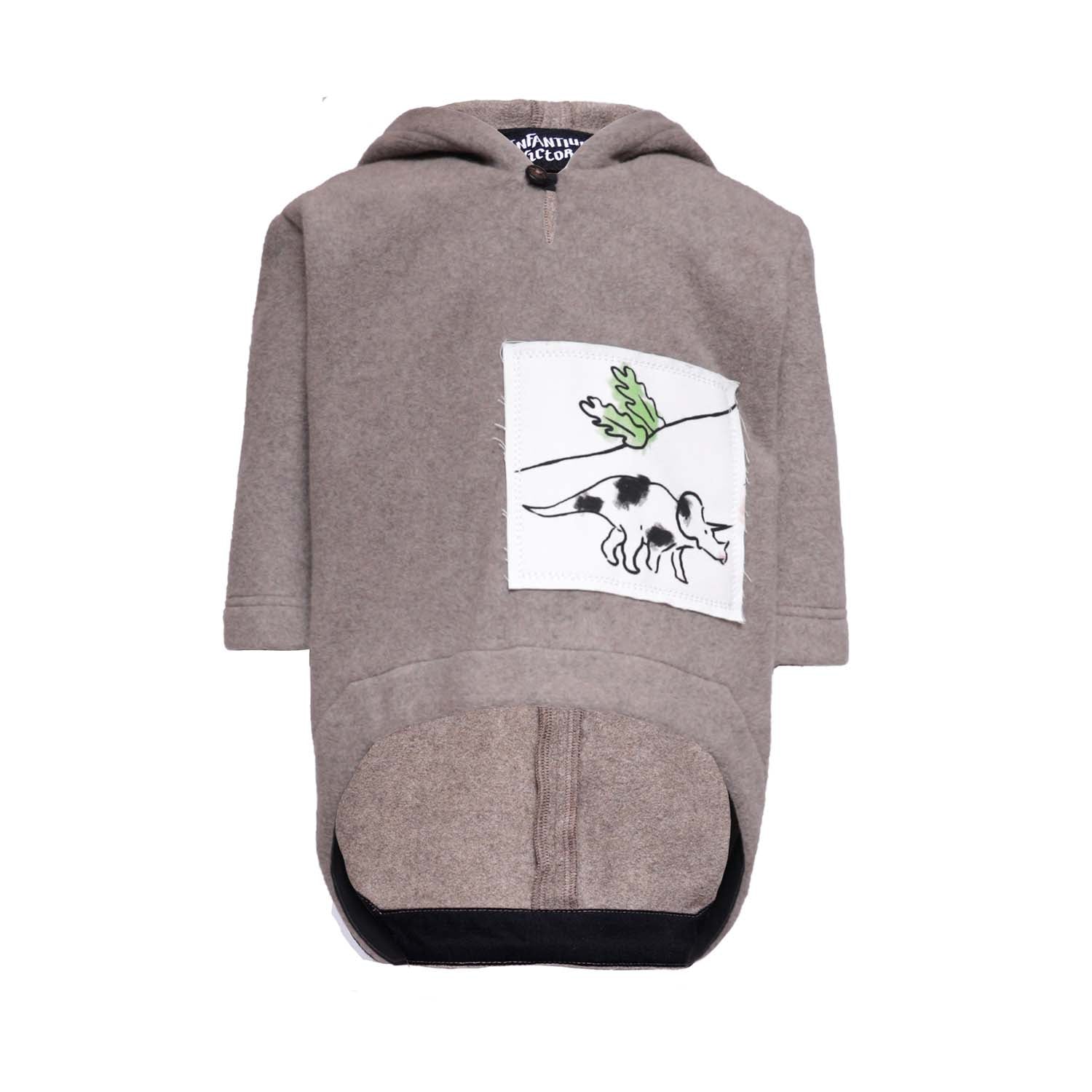Infantium Victoria Baby Hoodie Beige Baumwollfleece Dino 80