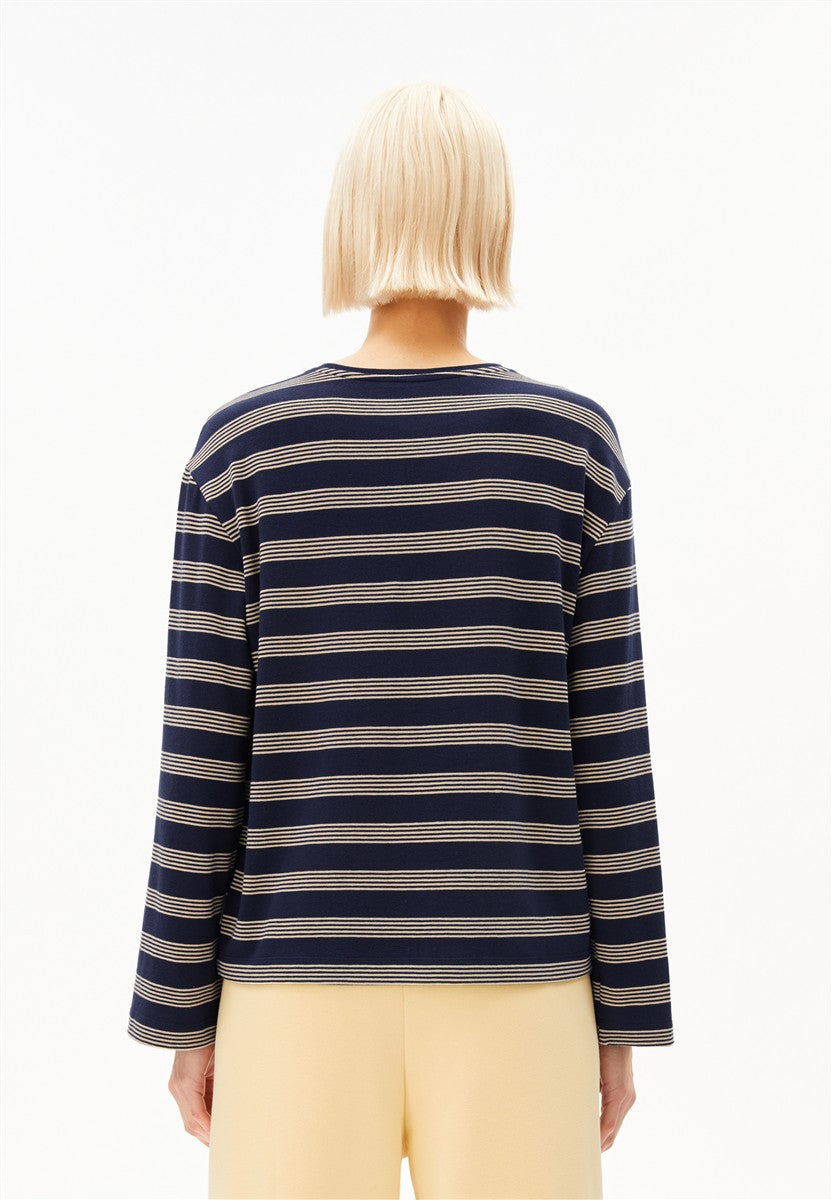 marlowe nature Marynaa Fine Stripe Longsleeve Shirt tinted navy