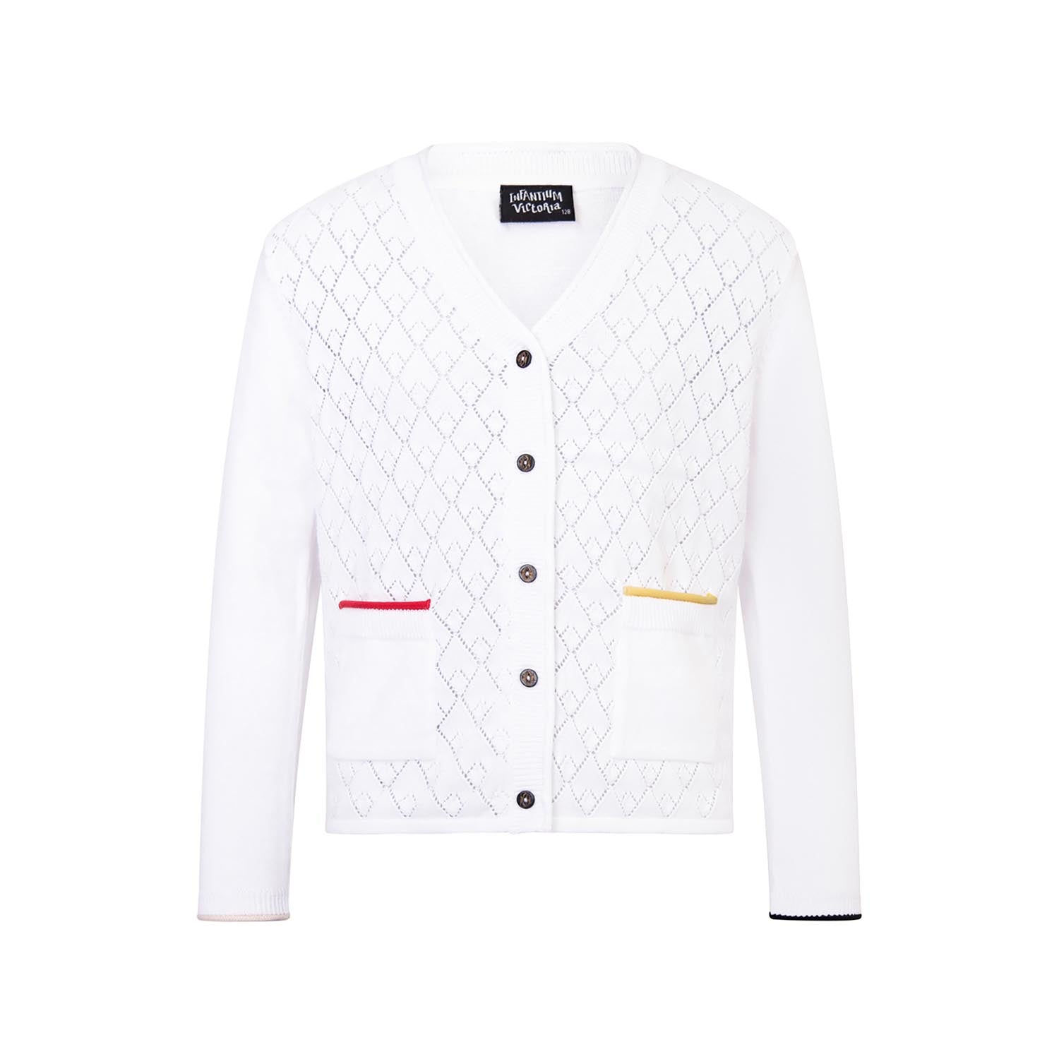 Infantium Victoria Cardigan Weiß Bio-Baumwolle Gr 92
