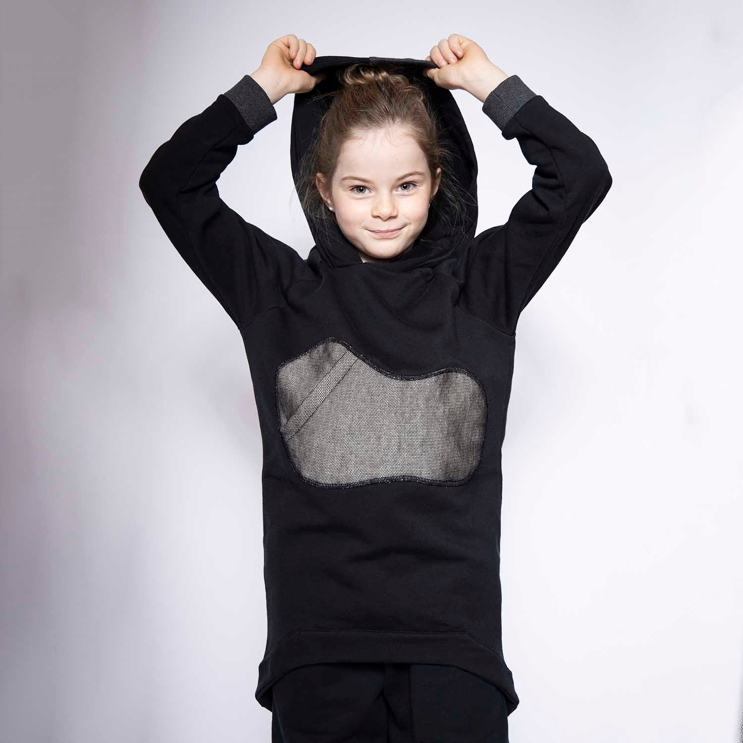 Infantium Victoria Black Cotton Hoodie schwarz 128