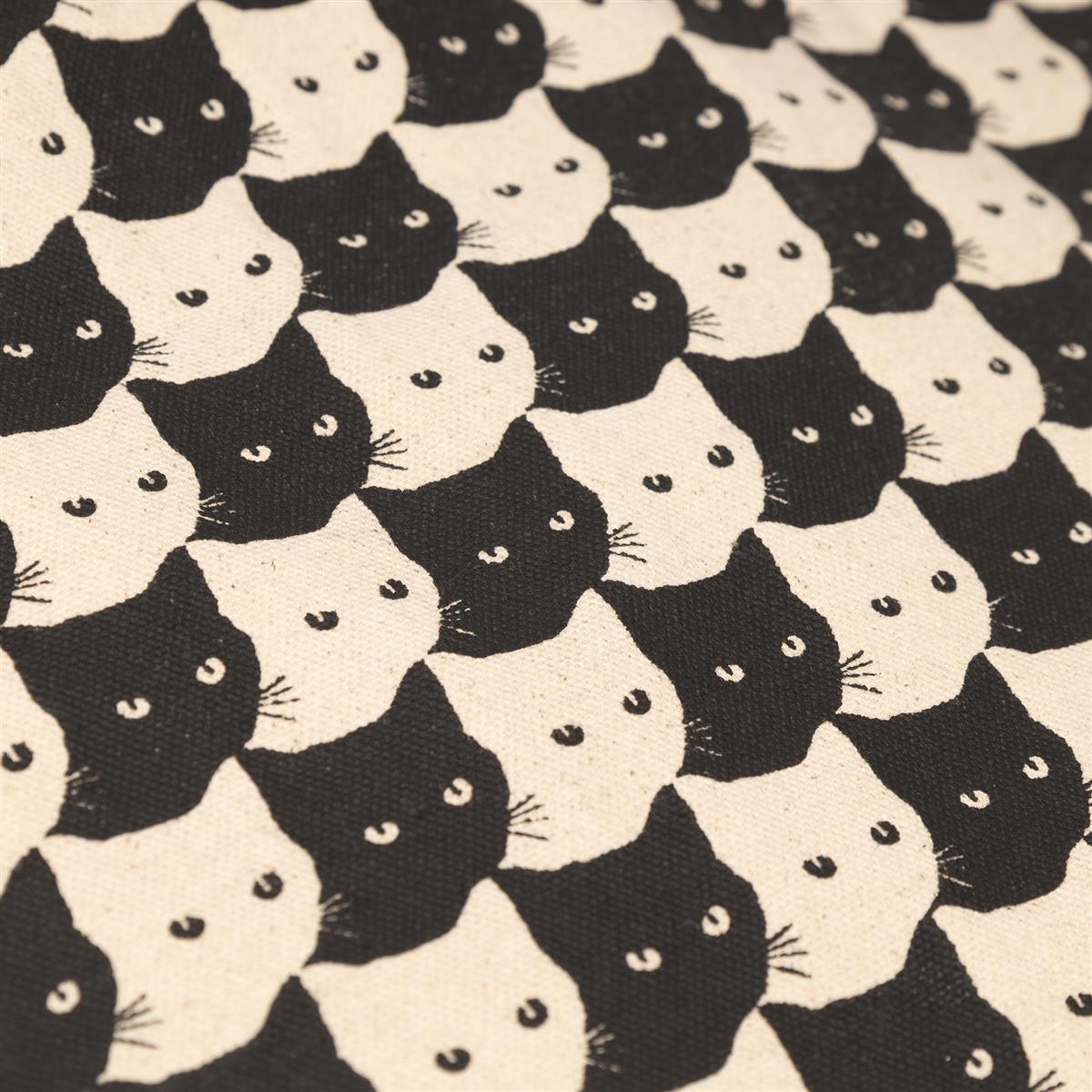 Dedicated Torekov Pepita Cats Tote Bag off-white Bio