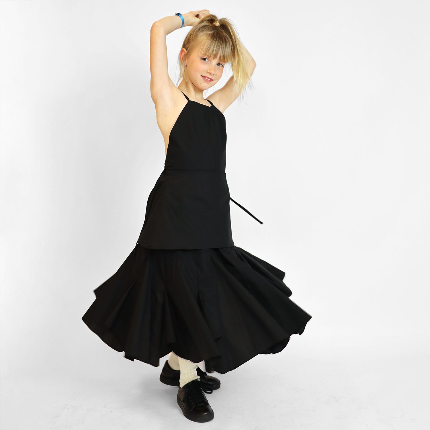 Infantium Victoria Zero Waste Mädchenkleid schwarz Bio-Baumwolle