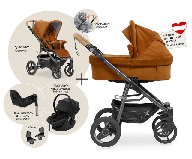 Naturkind Lux Evo 4in1 Kinderwagen mit Autoschale