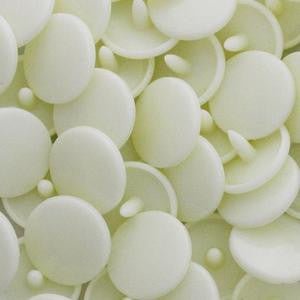 Kam Plastic Snaps 20 Druckknöpfe B37 Cremeweiß extralang 50 Sets