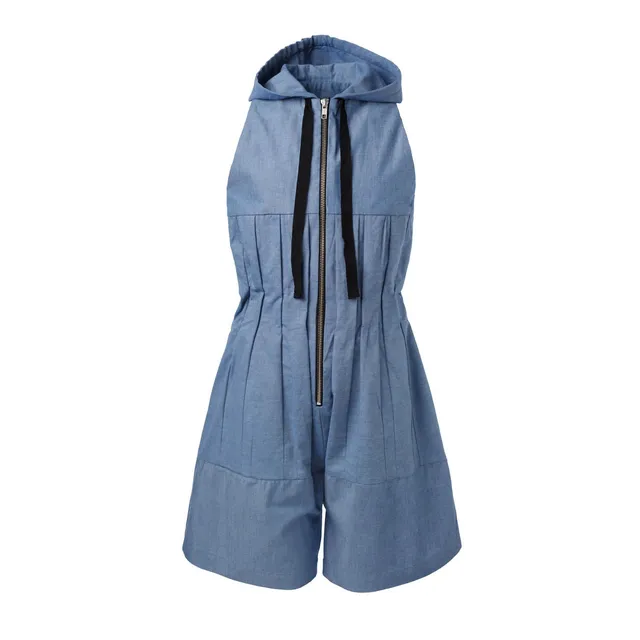 Infantium Victoria Hooded Denim Jumpsuit Overall blau Kapuze