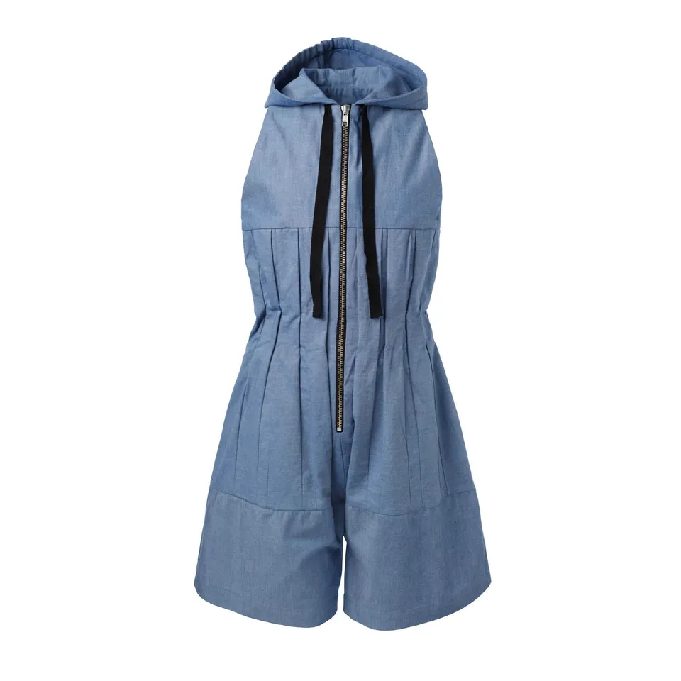 Infantium Victoria Hooded Denim Jumpsuit Overall blau Kapuze