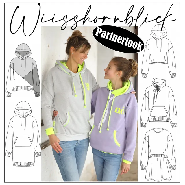 Moeve Design Wiisshornblick Schnittmuster Partnerlook 32-52 Hoodie