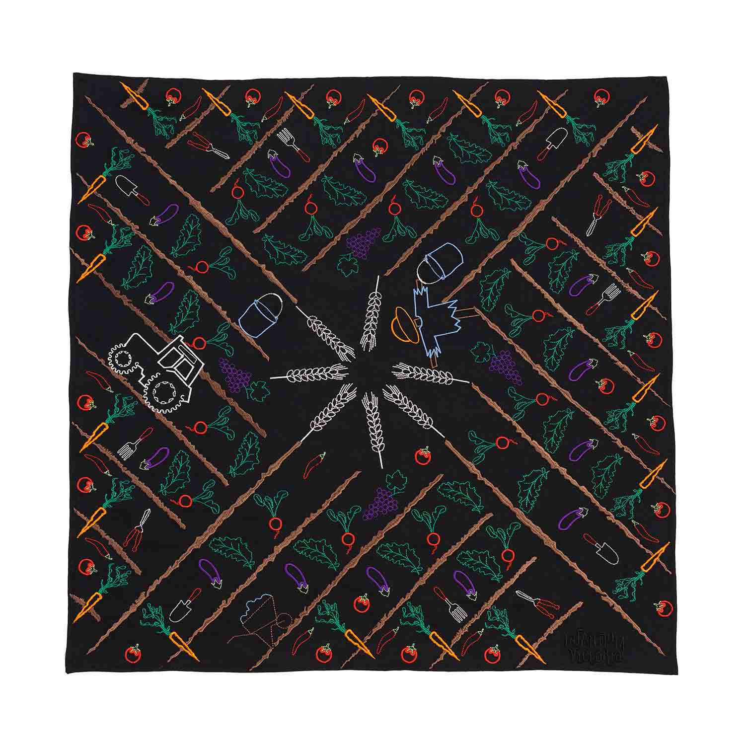 Infantium Victoria Bandana Halstuch Schwarz Stickerei Baumwolle