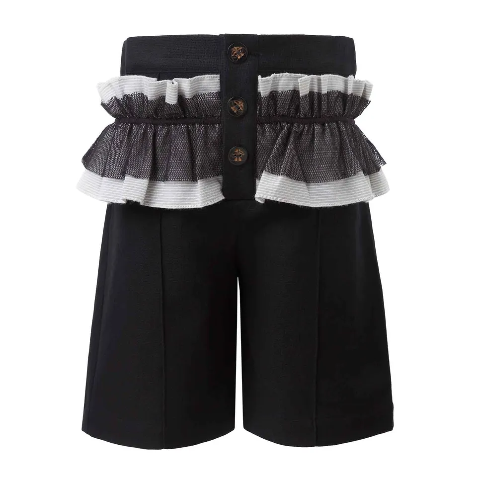 Infantium Victoria Shorts mit Rüschen schwarze Shorts Baumwolle