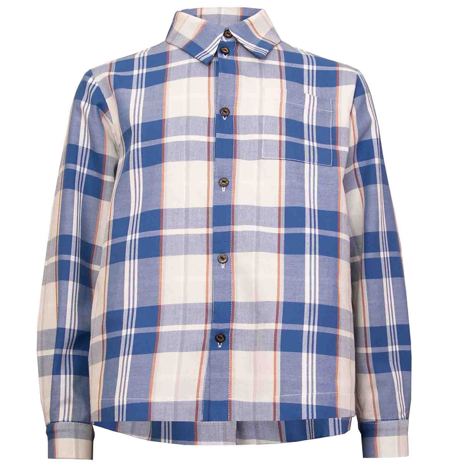 Infantium Victoria Karohemd Blau Weiß Tartan Kinderhemd