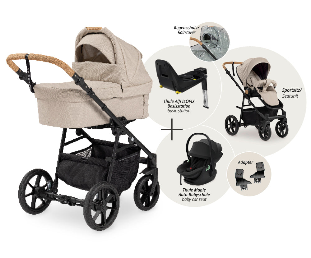 Naturkind Mads Set 4in1 Kinderwagen Creme
