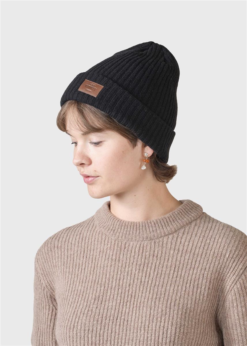 Klitmøller Heavy Rib Beanie Merinomütze black