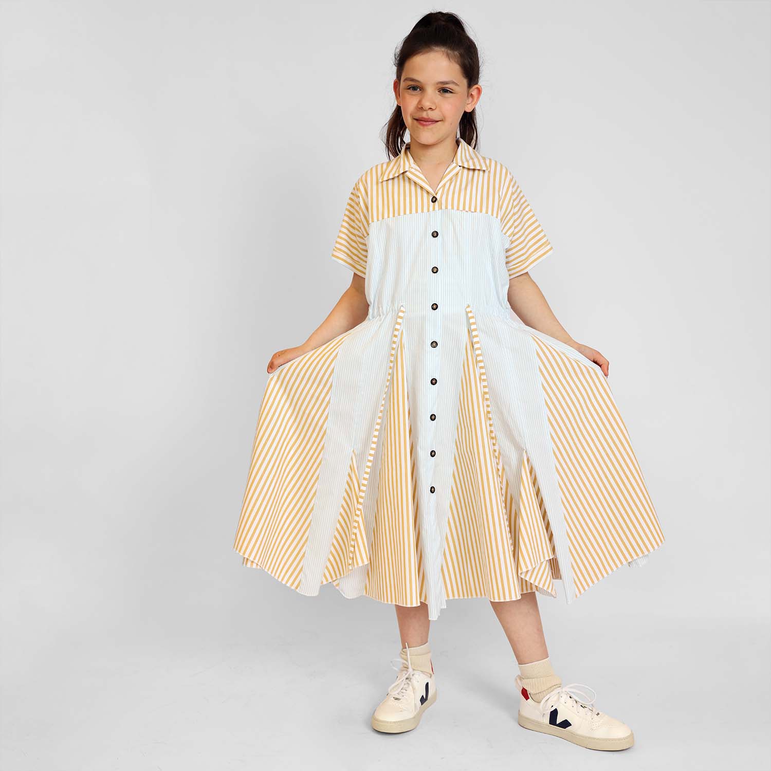 Infantium Victoria Zero Waste Hemdkleid Streifen Biokleid 116-128
