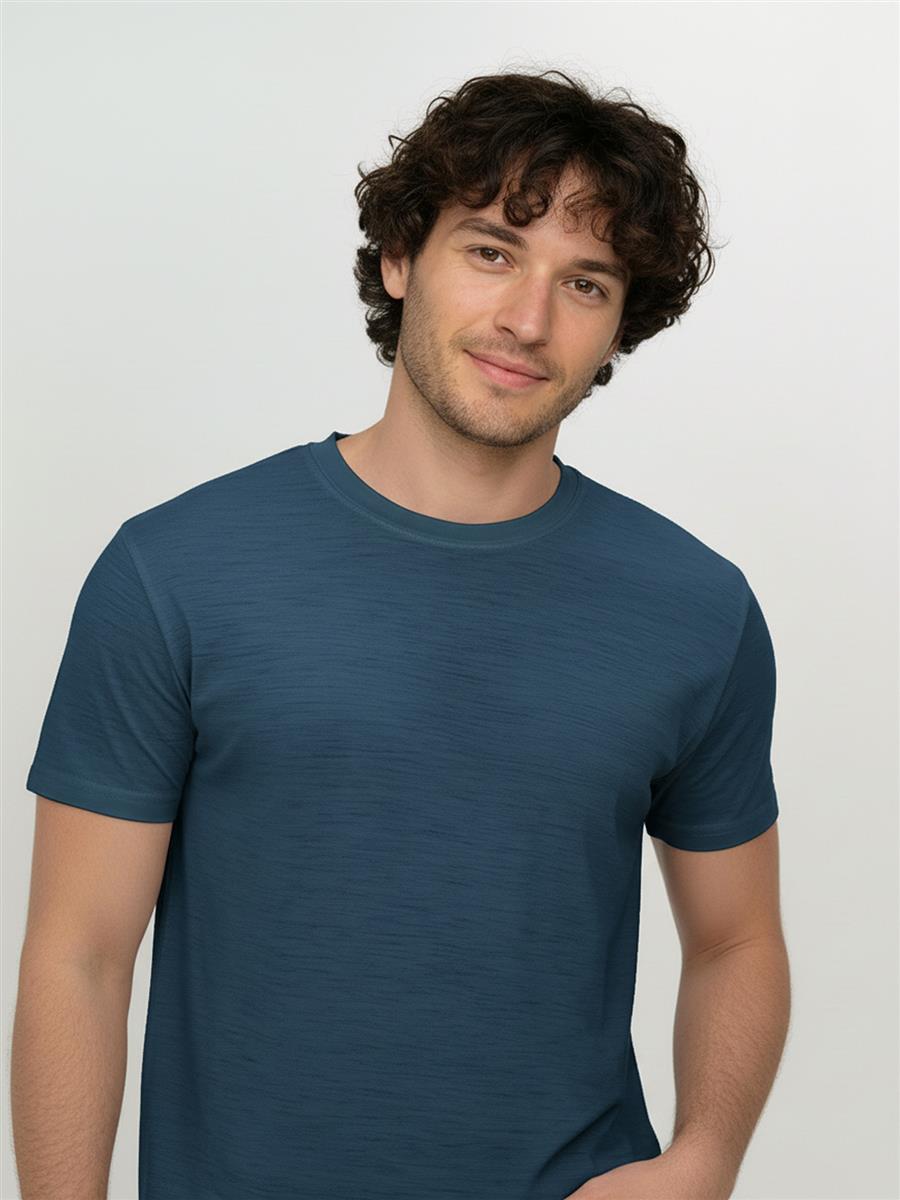 Marlowe Nature Basic Loom Shirt Merino blue pine Größe M