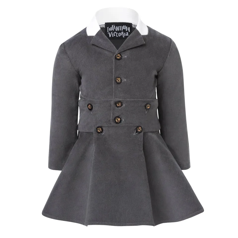 Infantium Victoria Grey Corduroy Babykleid Cord Grau 80 Samt