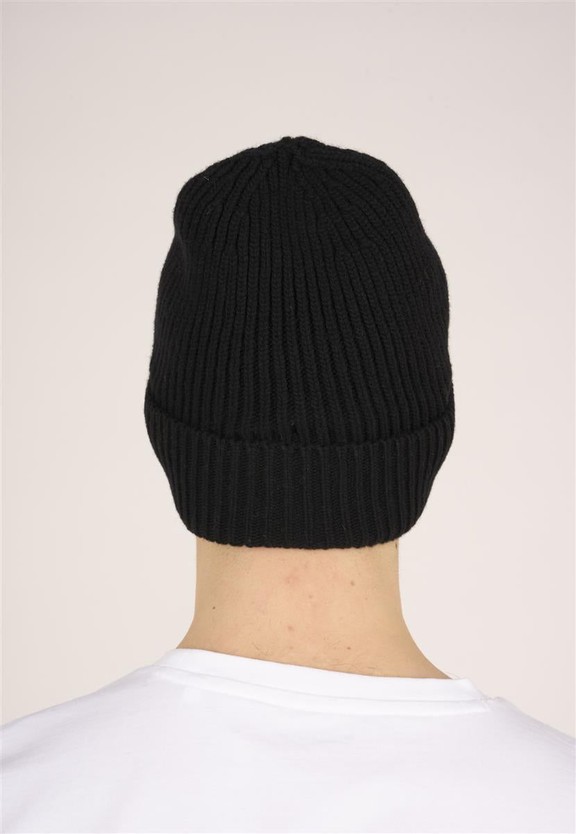 Marlowe Nature Organic Wool Rib Beanie Mütze black Bio-Wolle
