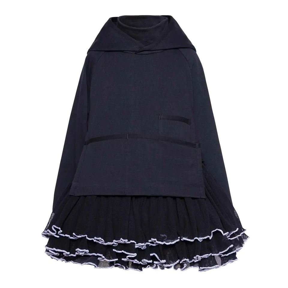 Infantium Victoria Drama Hoodie Mädchen schwarz Tüll Rüschen