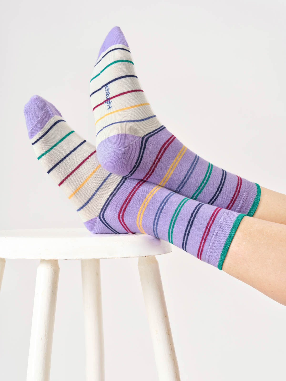 Thought Colour Block Stripe Socken lavender Bambus 37-41