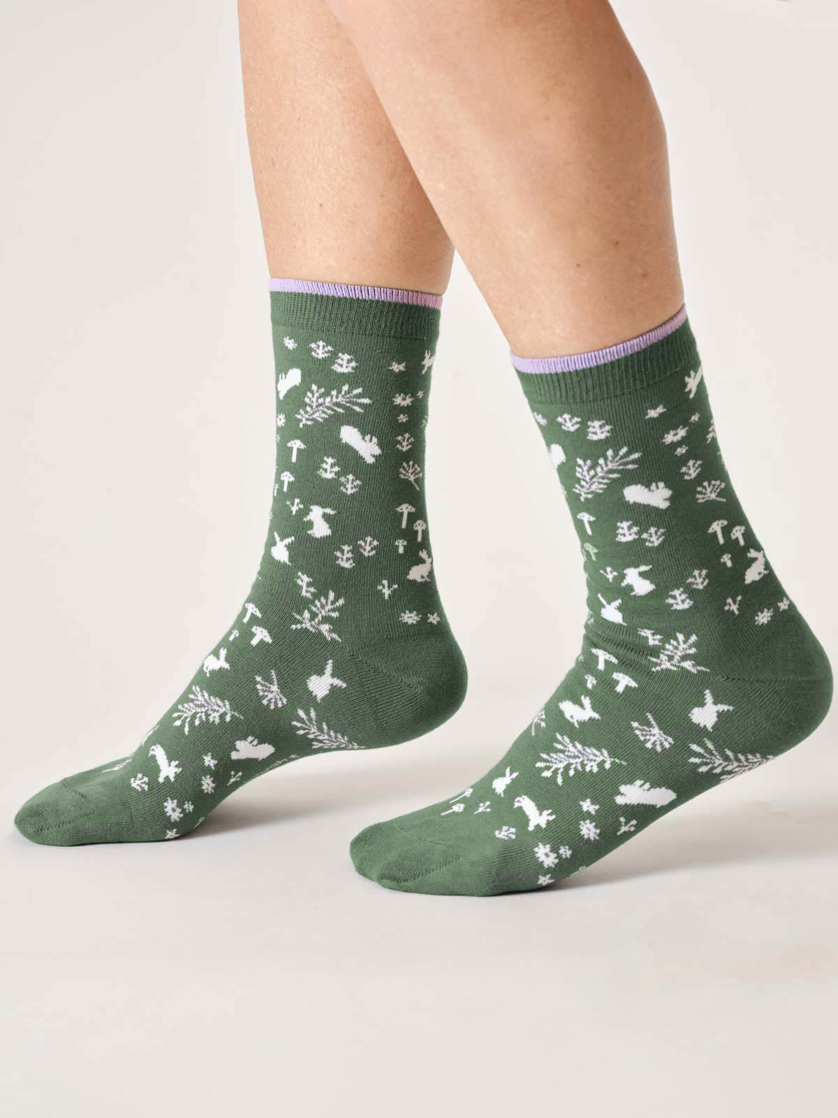 marlowe nature Socken Woodland Floral Bamboo Socks eucalyptus green