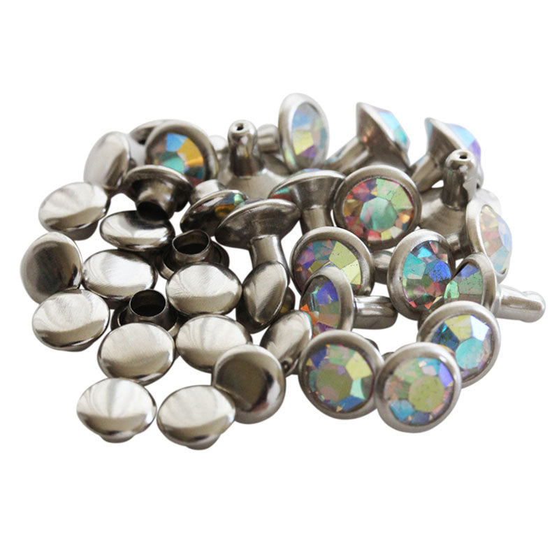 Kam Snaps Rivets Strassnieten 7mm klar 20 Sets