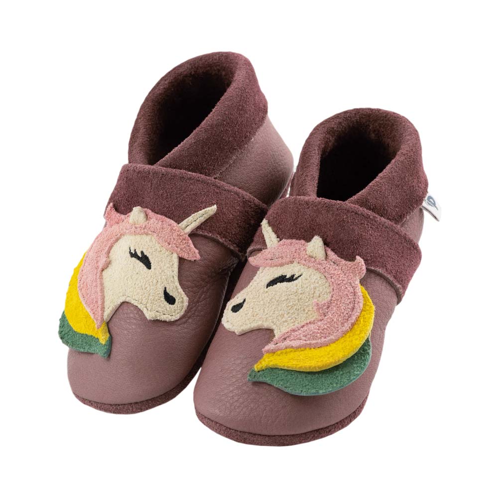 Pantolinos Einhorn Barfußschuhe purpur Naturleder