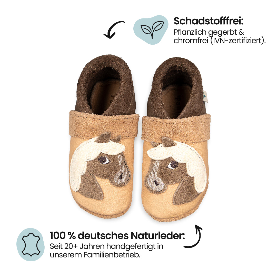 Pantolinos Pony Barfußschuhe sahara/hippo für Mädchen