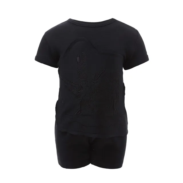 Infantium Victoria Baby Body Schwarz Kurzarm Baumwolle Gr.68-92