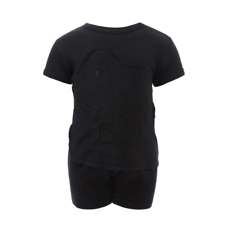 Infantium Victoria Baby Body Schwarz Kurzarm Baumwolle Gr.68-92